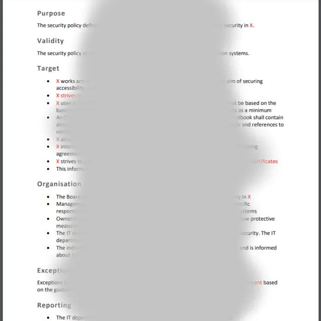 Template Example IT-Security Policy